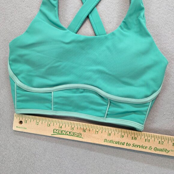 Wilo The Label Ribbed Outline Racerback Sports Bra Mint Green Active Workout Sm - Picture 12 of 12